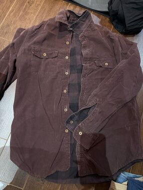 Men's Button-Up Long Sleeve Shirt - Deep Burgundy